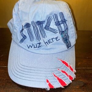 Disney Parks Youth Lilo & Stich EmBroidered Scratched WUz Here Cap Hat Cotton‎